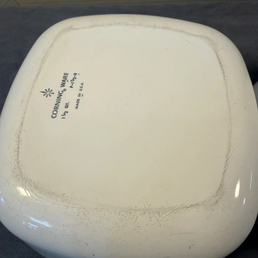 Corning Ware Blue Cornflower 1.5 Qt Casserole Dish Set 2 P-1 1/2-B Vintage USA
